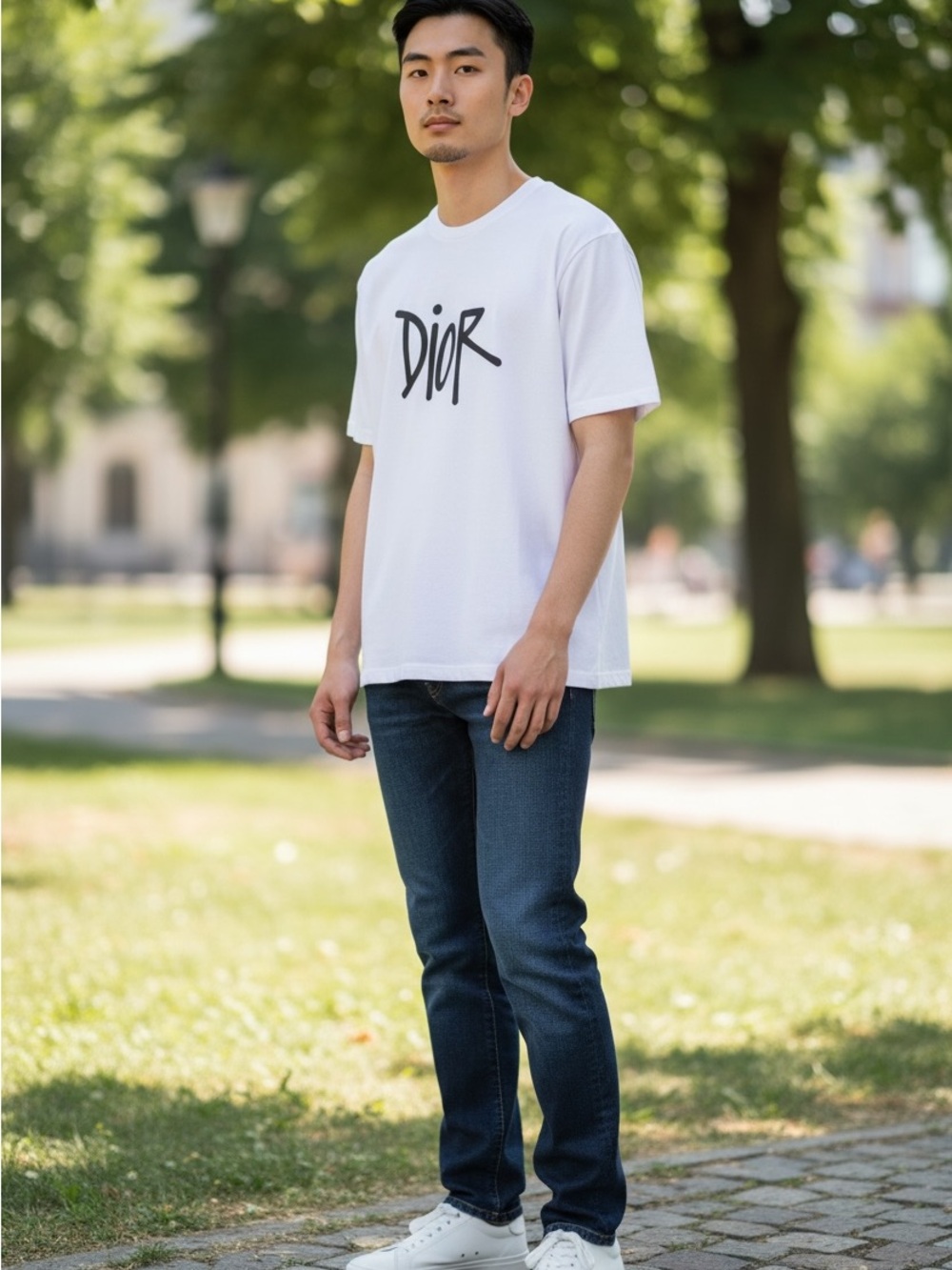 Luxury Designer Styled T Cotton Short Sleeve Mens Casual White Shirt - Picture 3 of 4